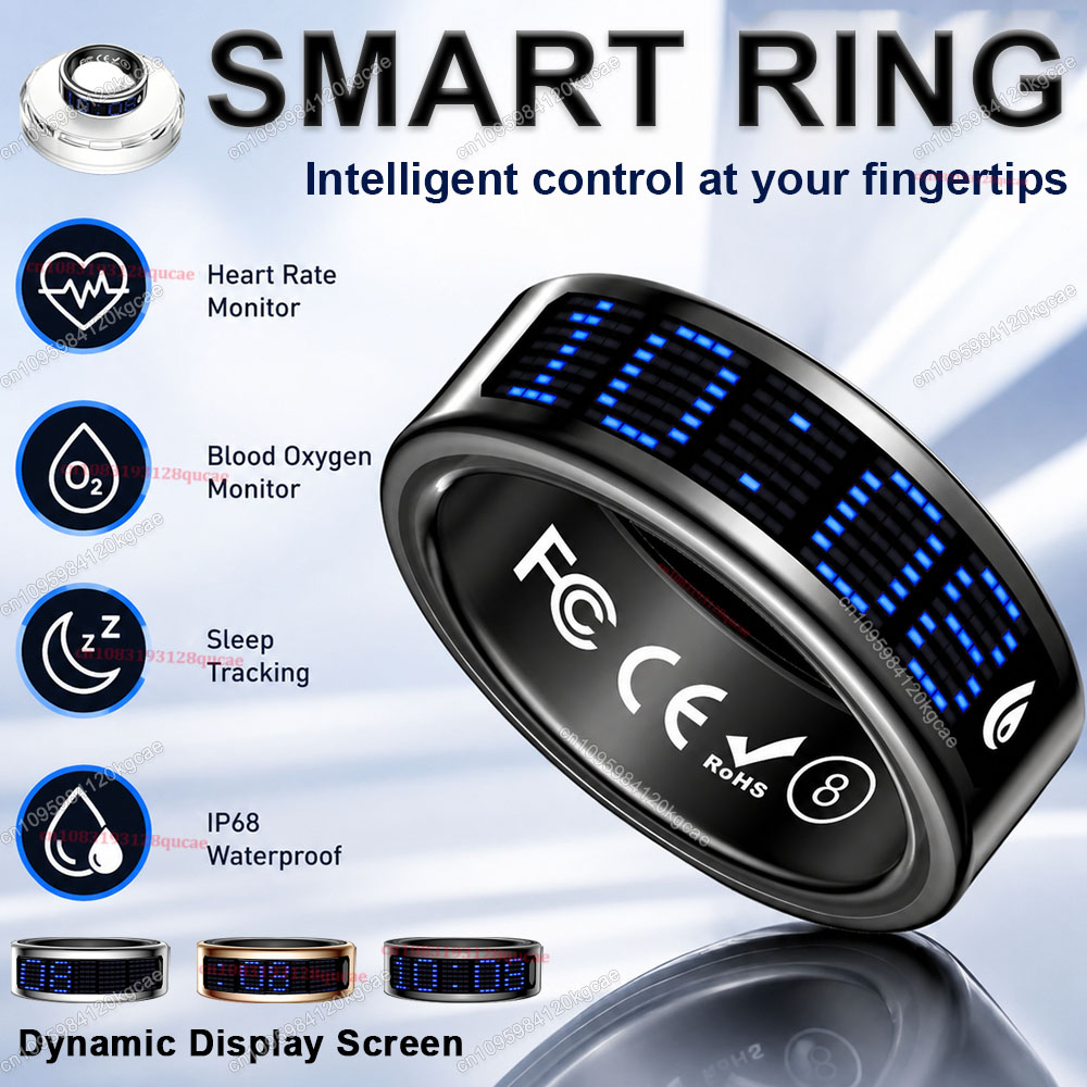 Health Monitors - Bague intelligente avec écran tactile, rappel